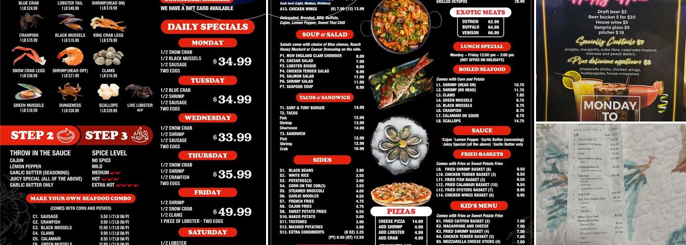 Red Crab Seafood & Grill Menu