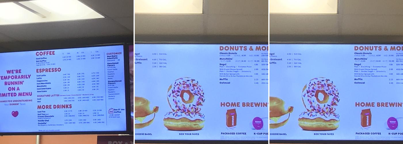 Dunkin' Menu
