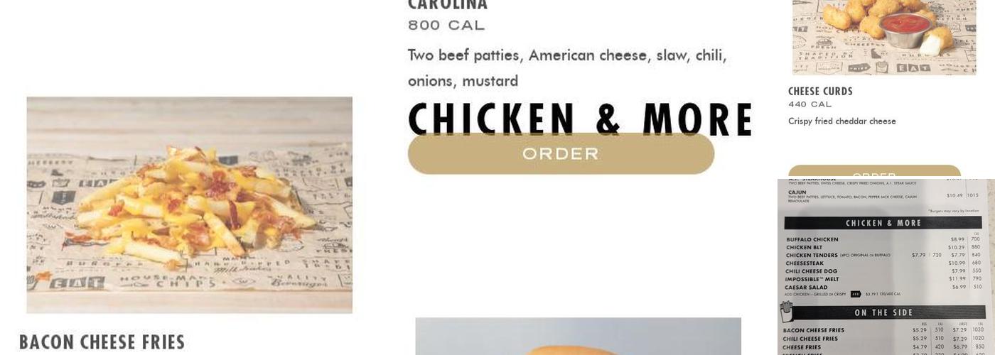 Wayback Burgers Menu