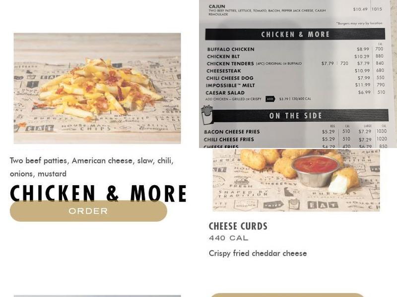 Wayback Burgers Menu