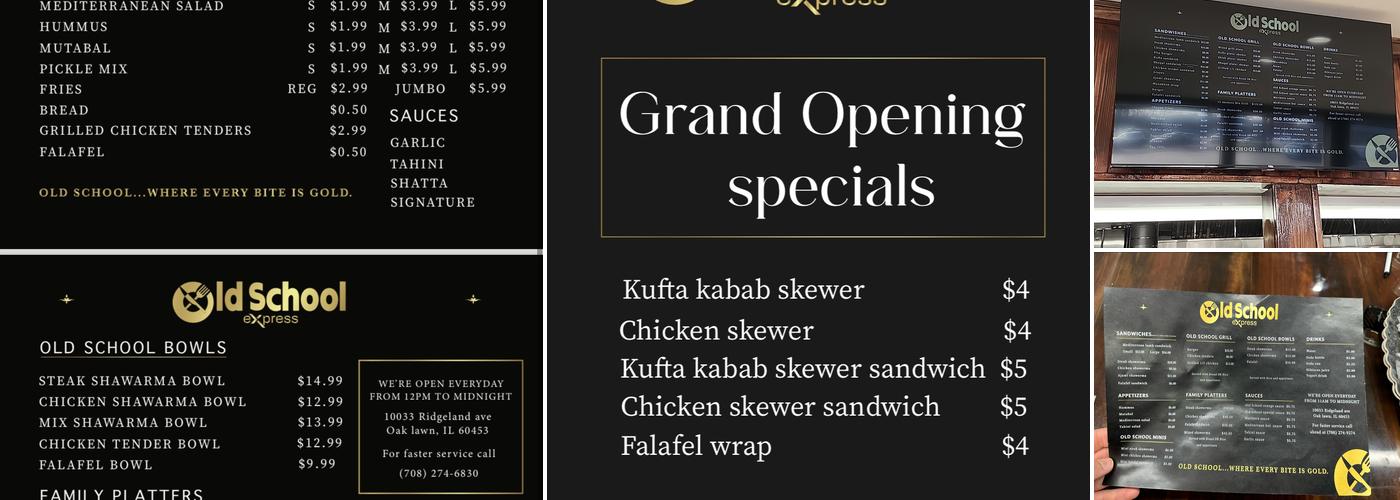 Old School Express Menu