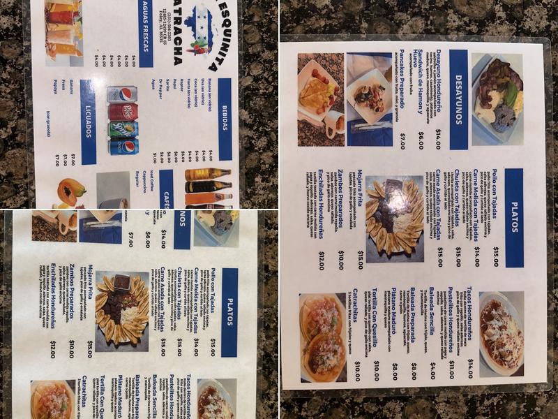 La Esquinita Catracha Menu