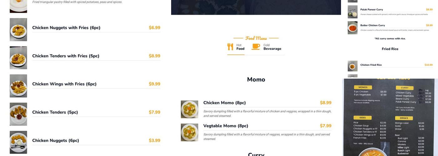 Authentic Momo And Bar Menu