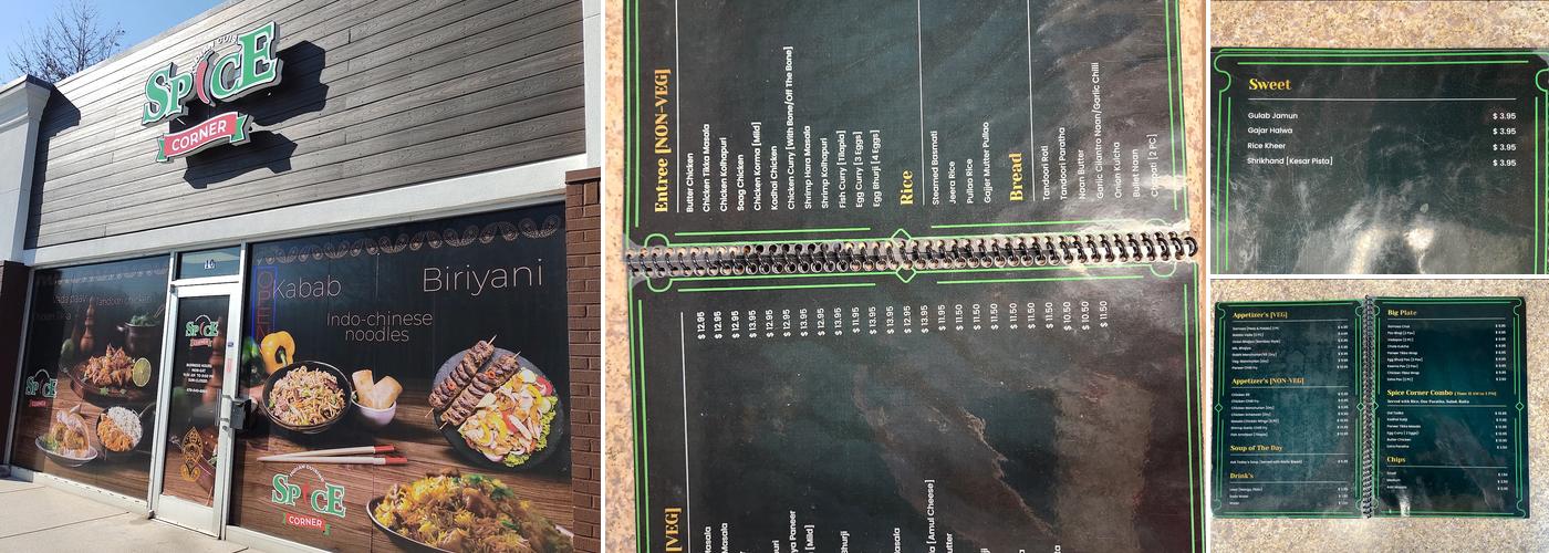 Spice Corner Menu