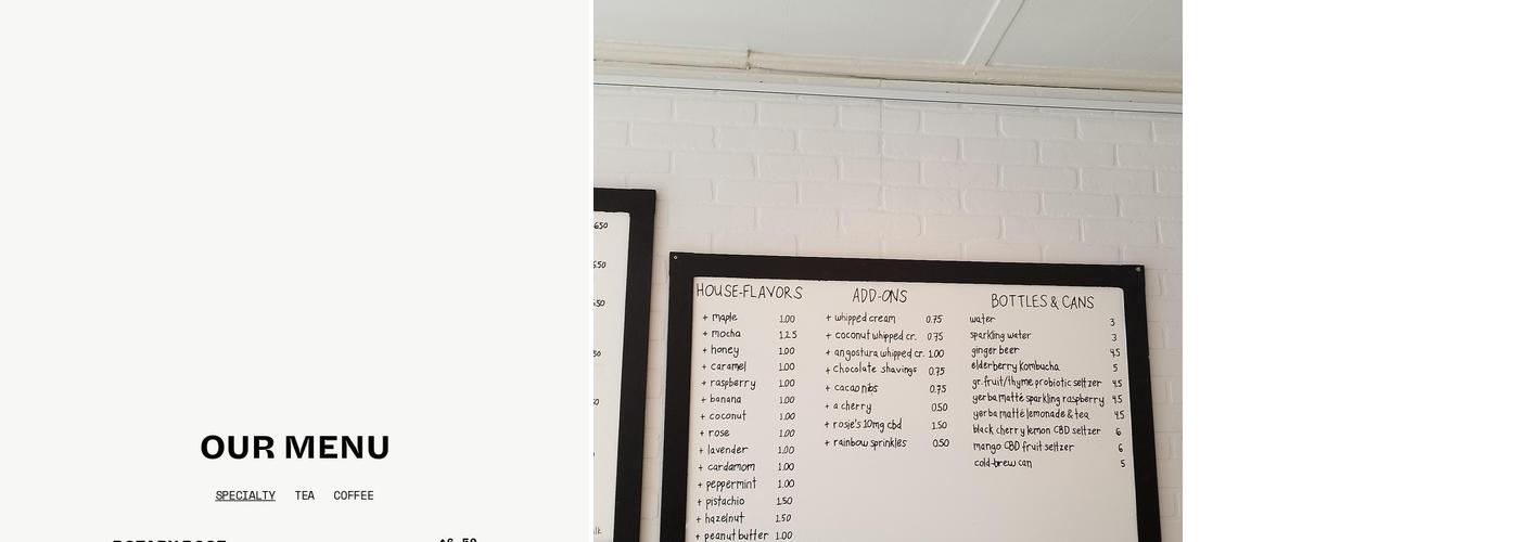specs café Menu