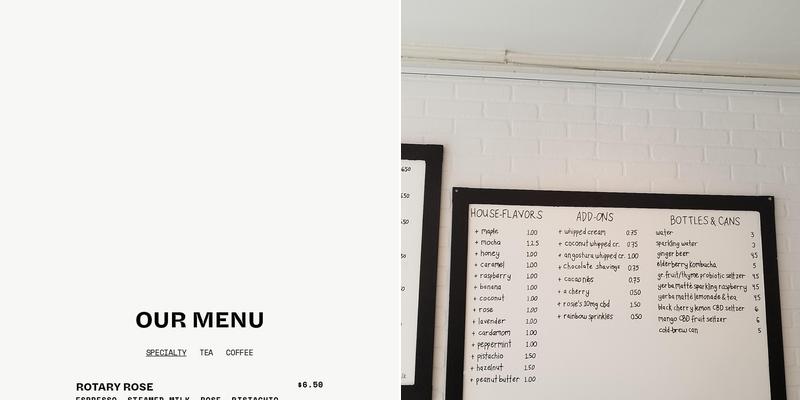 specs café Menu