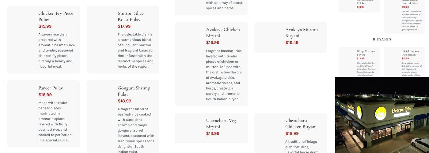 Deccan Spice Menu
