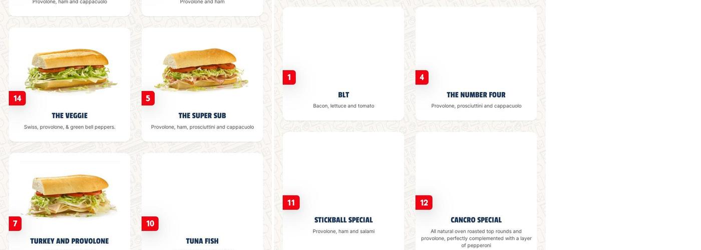 Jersey Mike's Subs Menu