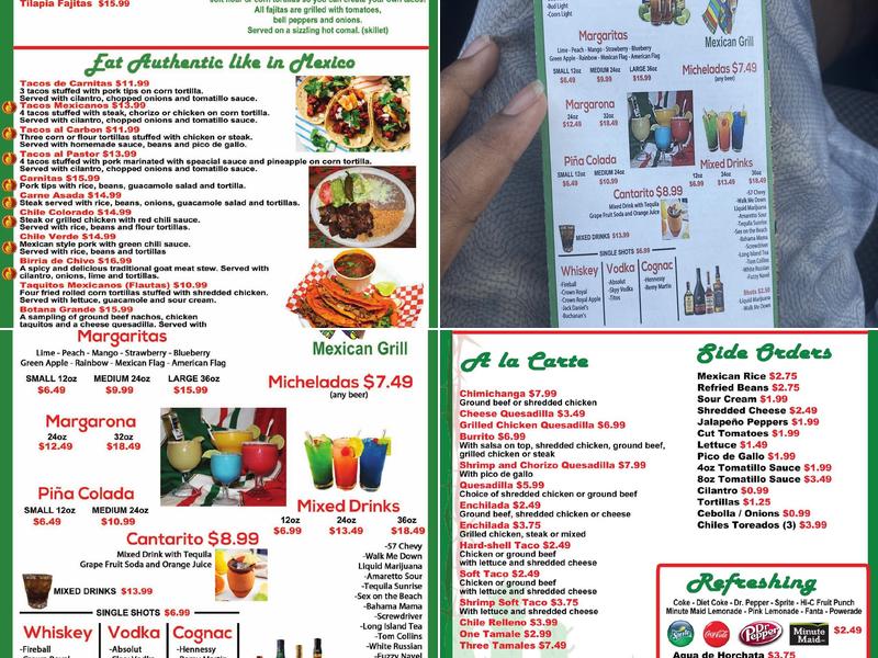 El Cabrito Mexican Grill Menu