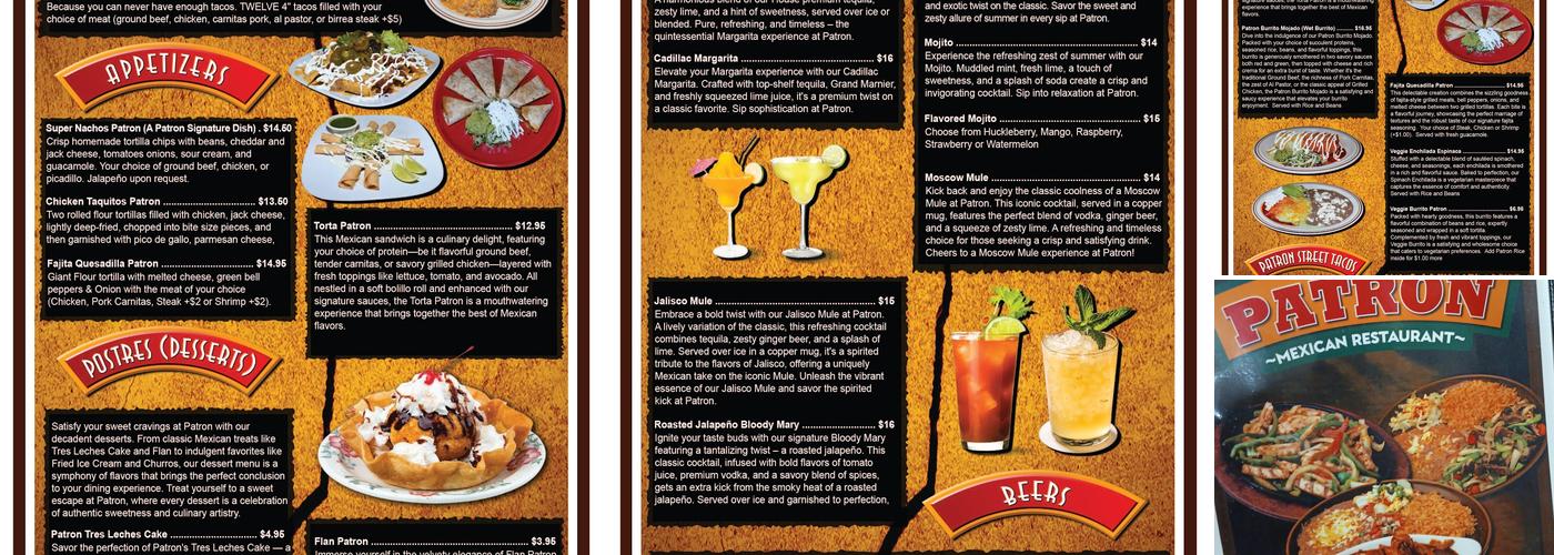 Patron Mexican Restaurant Menu