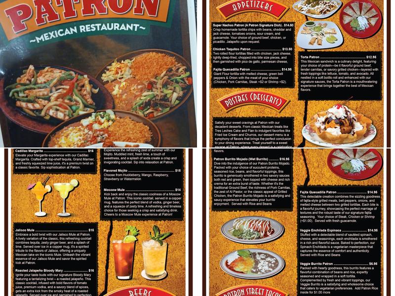 Patron Mexican Restaurant Menu