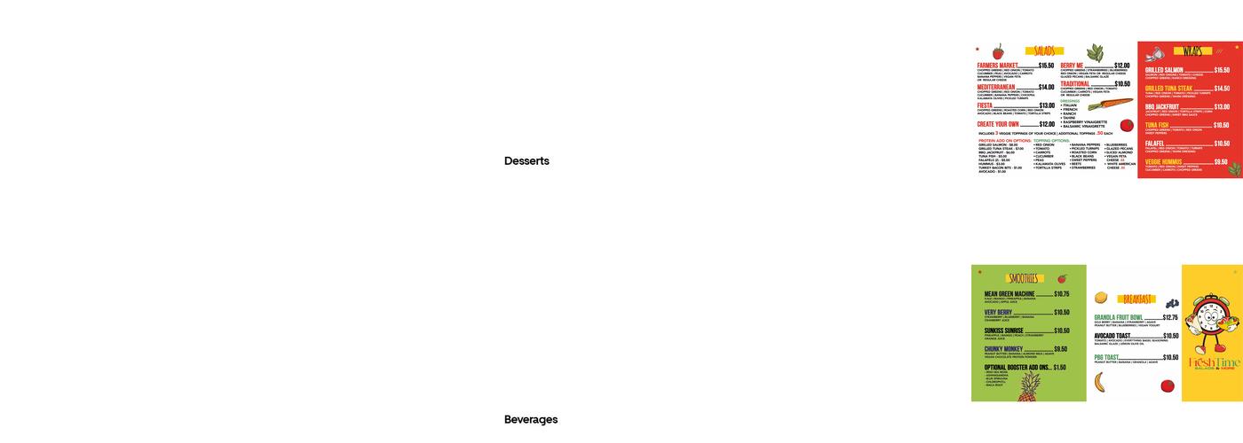 Fresh Time Salads & More Menu