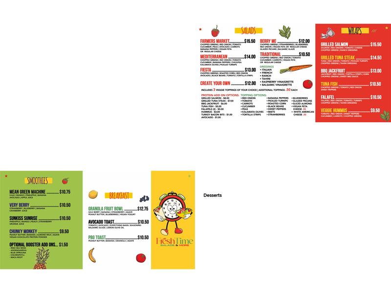 Fresh Time Salads & More Menu