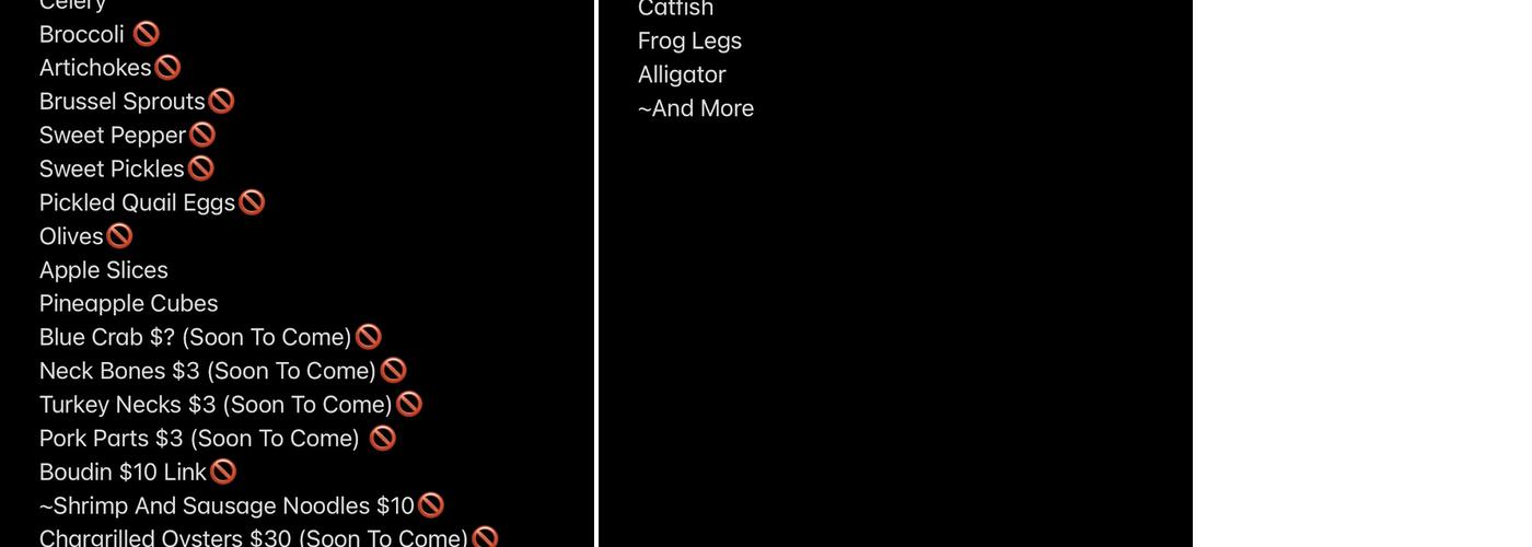 I’m Ya CrawPapi Menu