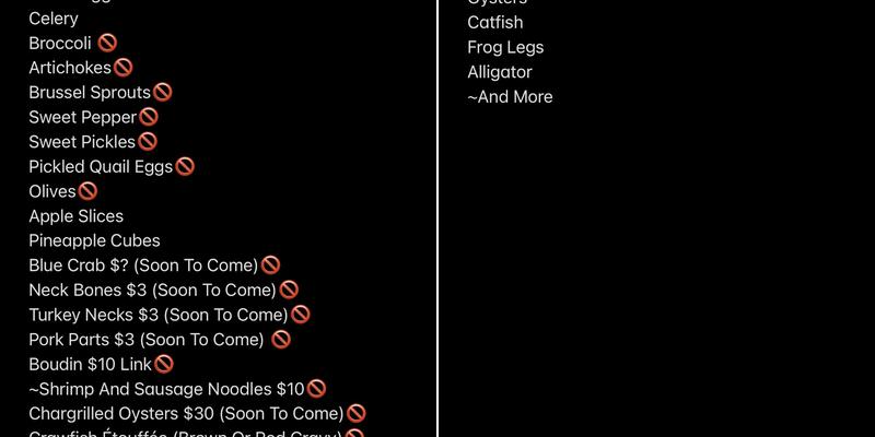 I’m Ya CrawPapi Menu