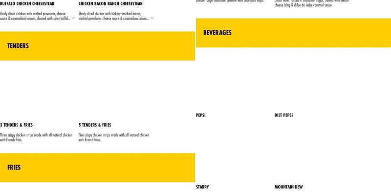 Pardon My Cheesesteak Menu