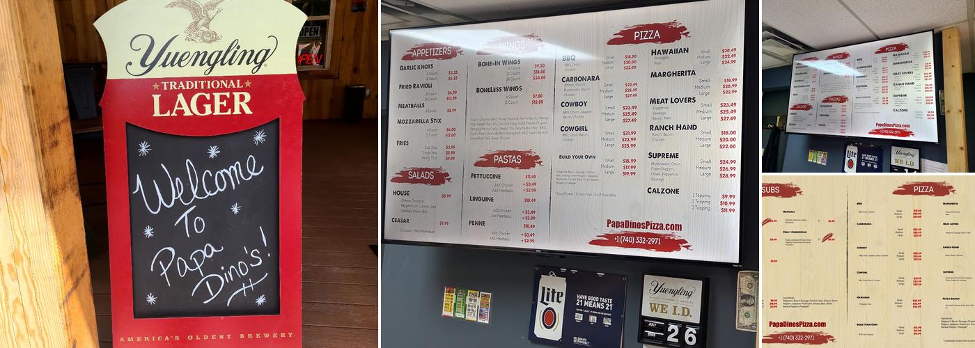 Papa Dino's Pizzeria Menu