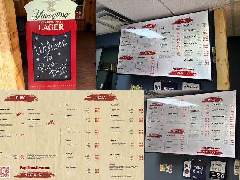 Papa Dino's Pizzeria Menu