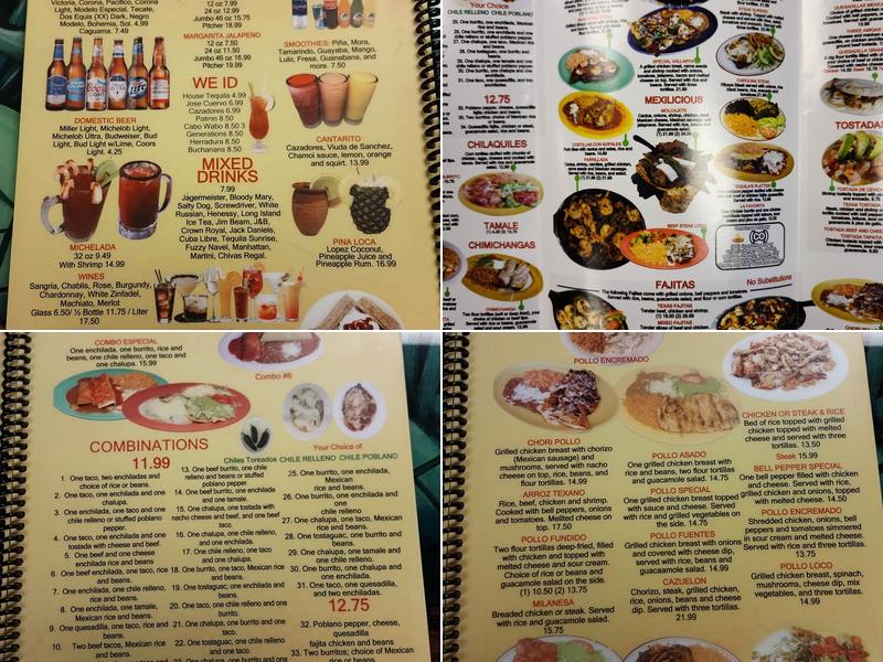 Tequilas Grill Mexican Restaurant Menu