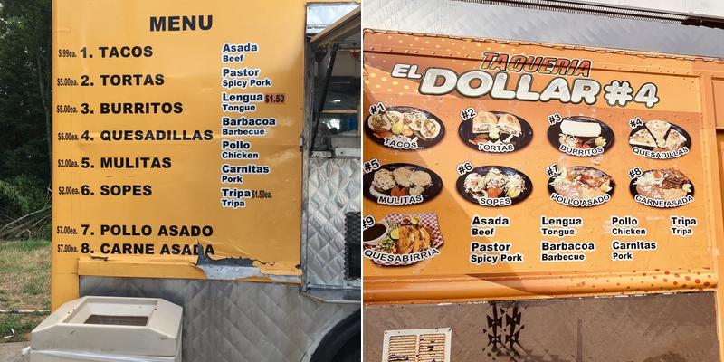 Taqueria el dollar 4 Menu