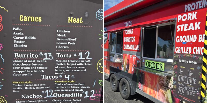 The Rolling Taco Food Truck Menu