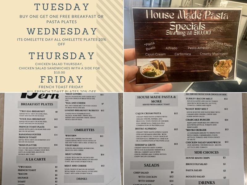 Te'Asha's Bistro @ New Bern Menu