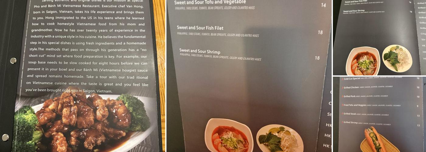 M & M Pho Mi Restaurant Menu