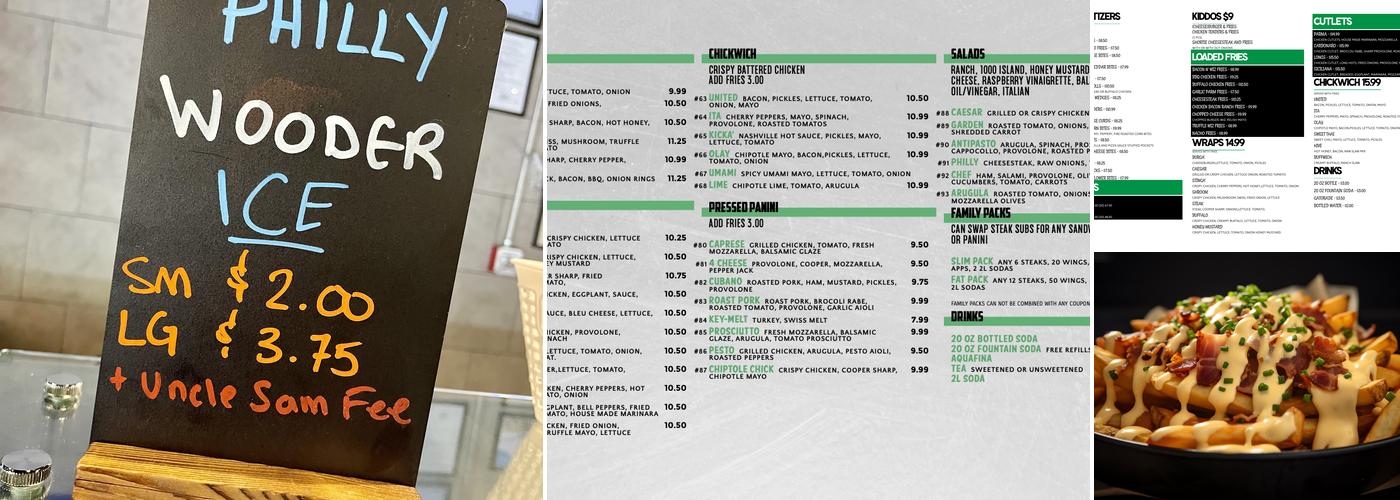 Philly Philly Cheesesteaks Menu