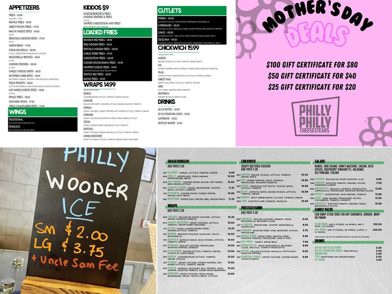 Philly Philly Cheesesteaks Menu