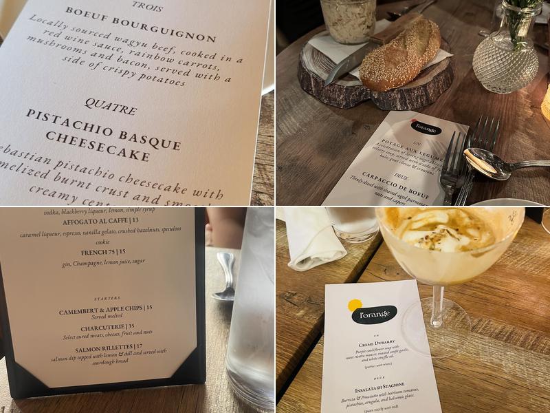 L'Orange Bistro Menu