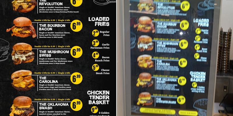 Burger Revolution Menu