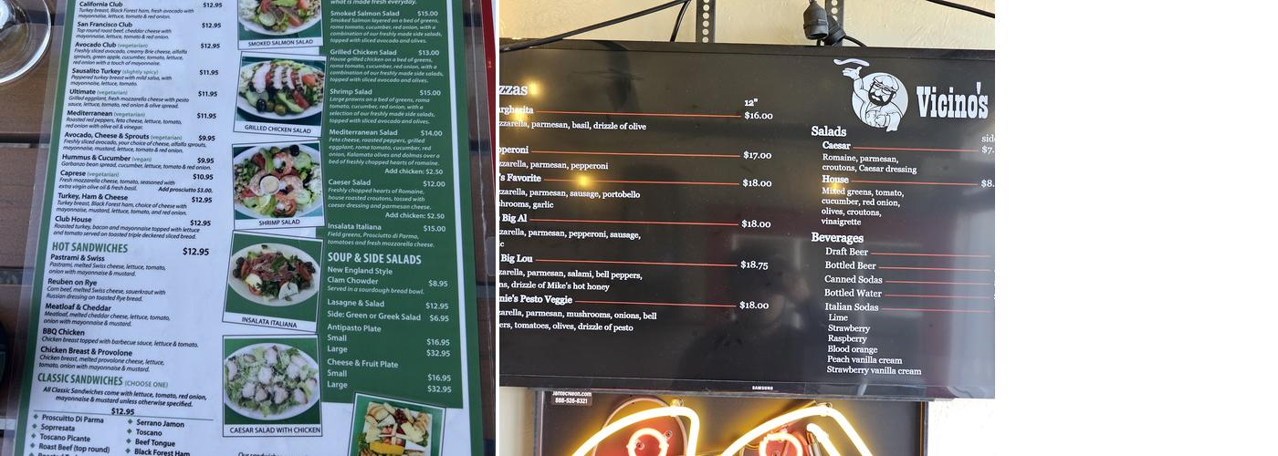 Venice Pizza Menu
