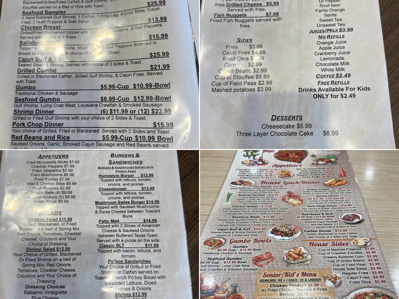 Huffman Cajun House Menu