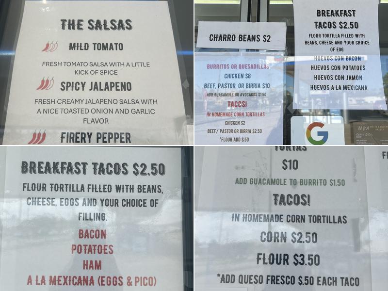 Hey Burrito! Food trailer Menu