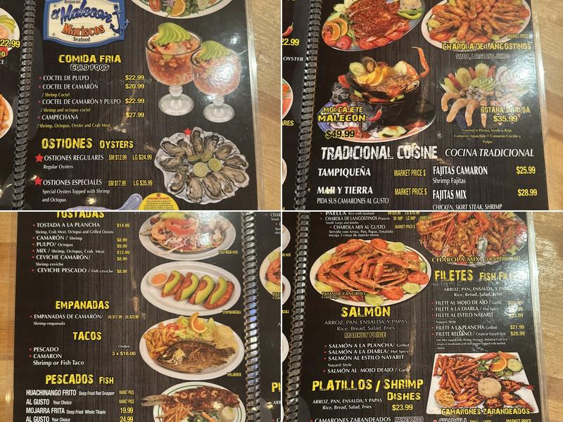 Mariscos El Malecón Menu