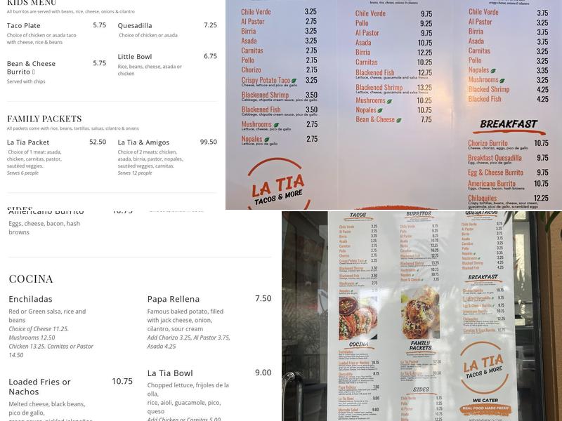 La Tia Tacos & More Menu