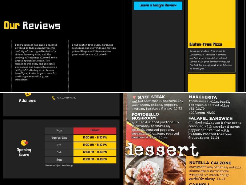 HomeSlyce Menu