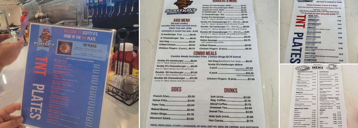 Scotty D's Menu