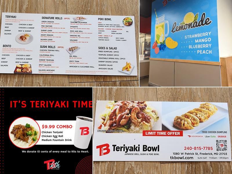 Teriyaki Bowl Menu