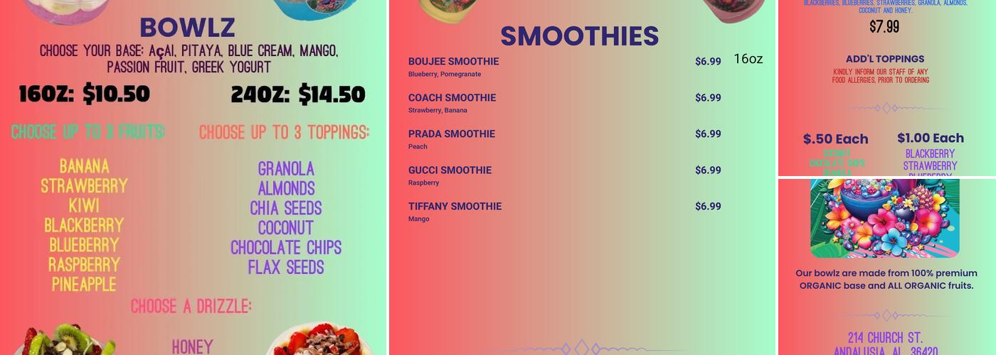 Boujee Bowlz Menu