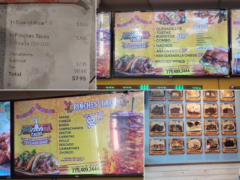 Pinches tacos Menu