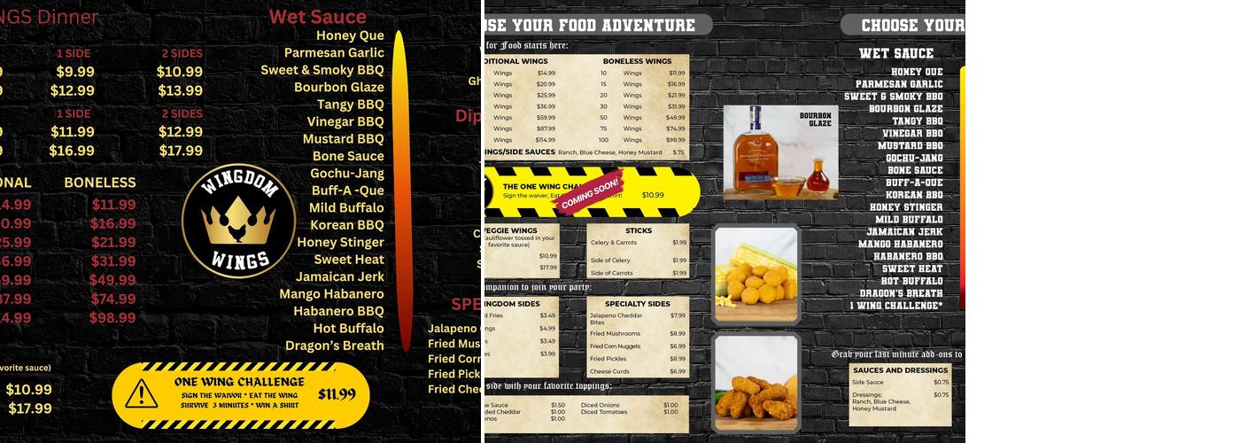 Wingdom Wings Menu