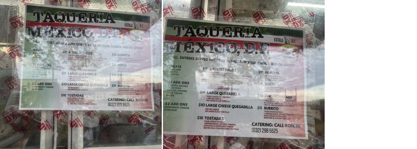 Taqueria Mexico, D.F. Menu