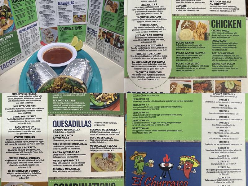 ElChurrasco Menu