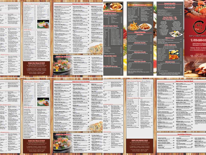 Kobe Sushi and Hibachi Menu