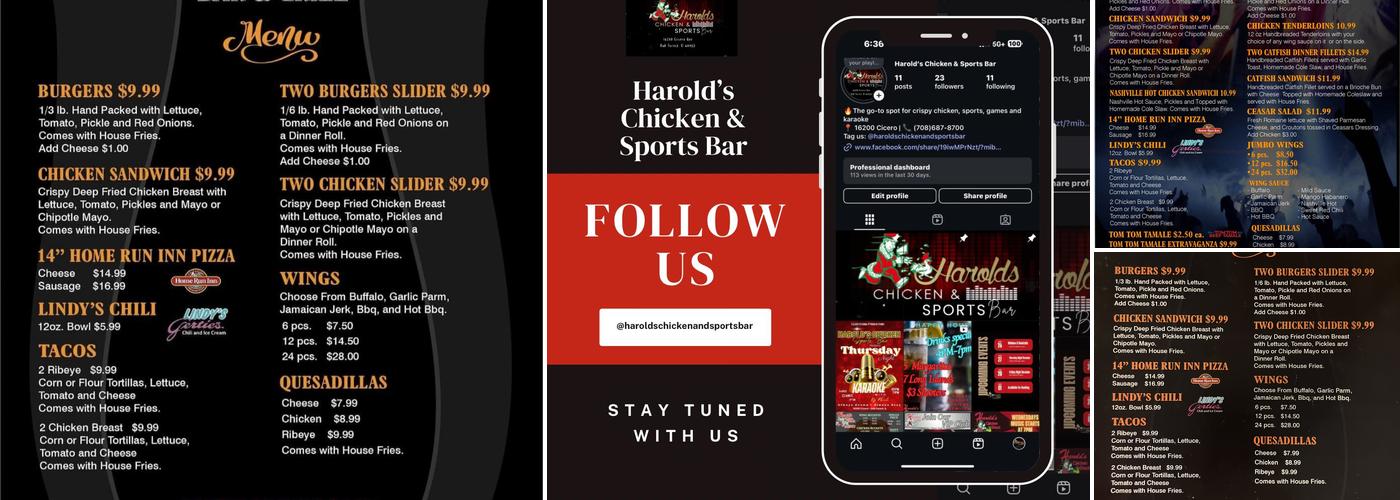 Cheers Bar & Grill Menu