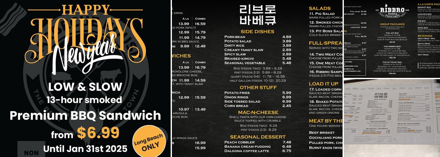 RIBBRO BBQ Foothill Ranch Menu