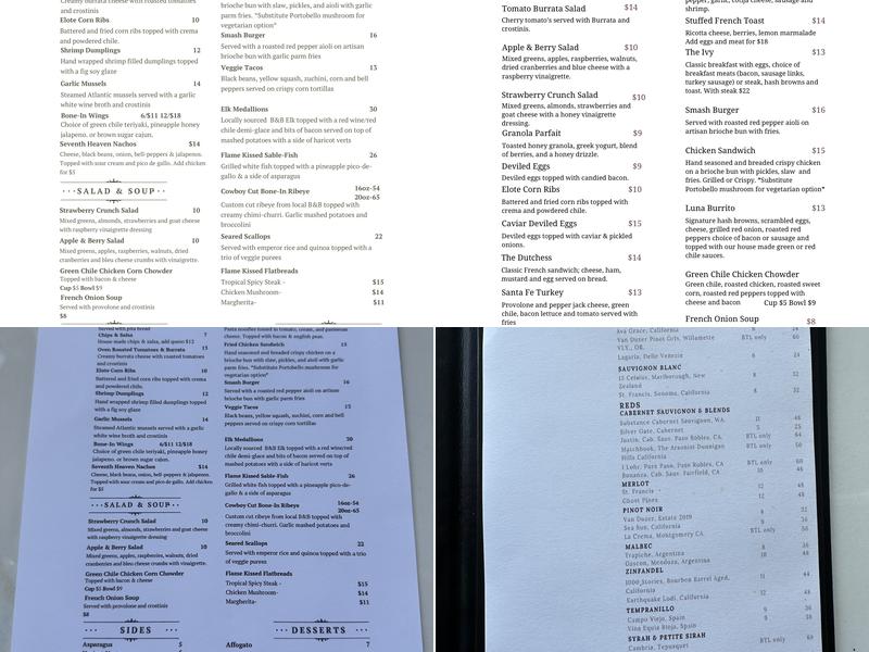 Oak & IVY Menu