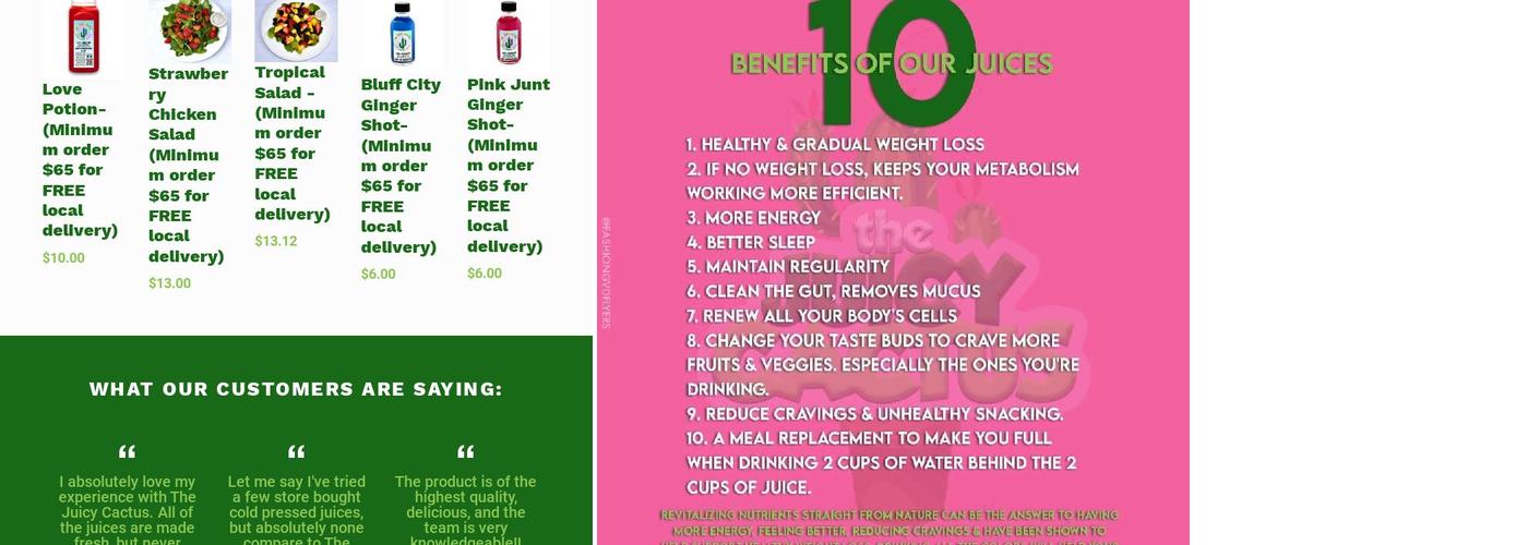 The Juicy Cactus Menu