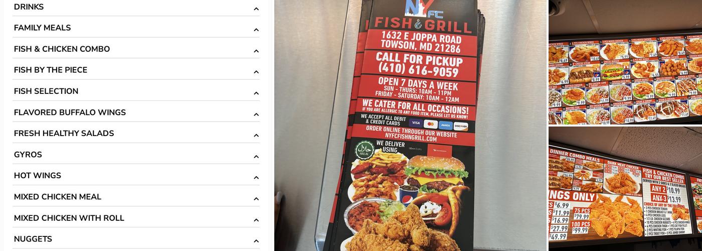 New York Fried Chicken Fish & Grill Menu